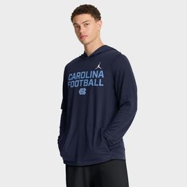 Jordan Brand Men's Jordan Brand Navy North Carolina Tar Heels 2025 Sideline Dri-FIT Long Sleeve Hoodie T-Shirt 