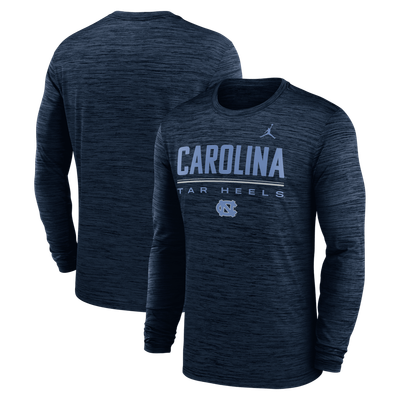 Jordan Brand Men's Jordan Brand Navy North Carolina Tar Heels Sideline Velocity Dri-FIT Long Sleeve T-Shirt 
