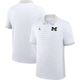 Jordan Brand Men's Jordan Brand White Michigan Wolverines 2025 Early Season Coaches Sideline Victory Stripe Performance Polo 