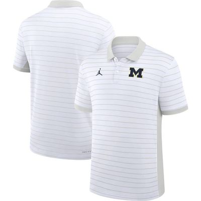 Jordan Brand Men's Jordan Brand White Michigan Wolverines 2025 Early Season Coaches Sideline Victory Stripe Performance Polo 