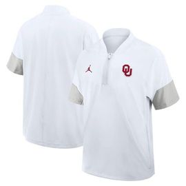 Jordan Brand Men's Jordan Brand White Oklahoma Sooners 2025 Sideline Short Sleeve Quarter-Zip Coach Jacket 