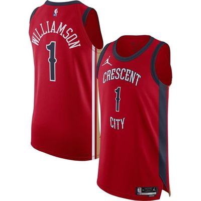 Jordan Brand Men's Jordan Brand Zion Williamson Red New Orleans Pelicans Authentic Jersey - Statement Edition 