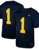 Jordan Brand Preschool Jordan Brand #1 Navy Michigan Wolverines Untouchable Replica Game Jersey  - 1