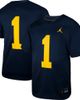 Jordan Brand Toddler Jordan Brand #1 Navy Michigan Wolverines Untouchable Replica Game Jersey  - 1