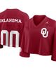 Jordan Brand Women's Jordan Brand Crimson Oklahoma Sooners Cropped Mesh Dri-FIT Fashion Jersey  - 1