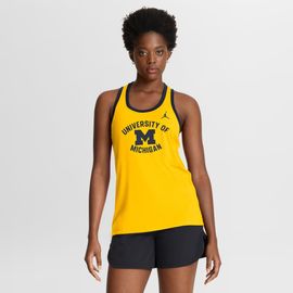 Jordan Brand Women's Jordan Brand Maize Michigan Wolverines Uni Name Tri-Blend Dri-FIT Racerback Tank Top 