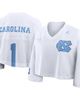 Jordan Brand Women's Jordan Brand White North Carolina Tar Heels Cropped Mesh Dri-FIT Fashion Jersey  - 1