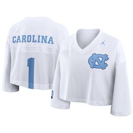 Jordan Brand Women's Jordan Brand White North Carolina Tar Heels Cropped Mesh Dri-FIT Fashion Jersey 