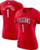 Jordan Brand Women's Jordan Brand Zion Williamson Red New Orleans Pelicans Statement Edition Name & Number T-Shirt  - 1