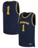 Jordan Brand Youth Jordan Brand #1 Navy Michigan Wolverines Replica Basketball Jersey  - 1