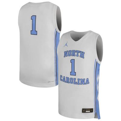 Jordan Brand Youth Jordan Brand #1 White North Carolina Tar Heels Replica Basketball Jersey 