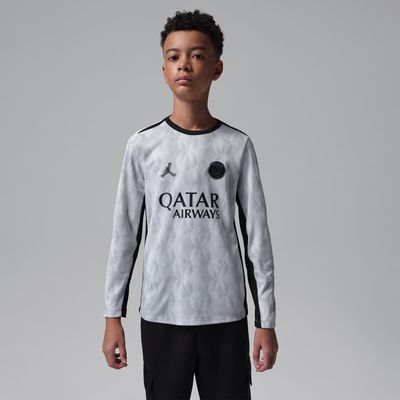 Jordan Brand Youth Jordan Brand Gray Paris Saint-Germain Long Sleeve Pre-Match Dri-FIT Top 