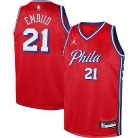 Jordan Brand Youth Jordan Brand Joel Embiid Red Philadelphia 76ers Swingman Jersey - Statement Edition 