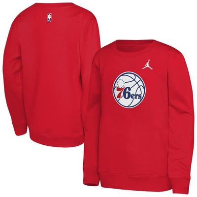 Jordan Brand Youth Jordan Brand Red Philadelphia 76ers Courtside Statement Edition Sweatshirt 