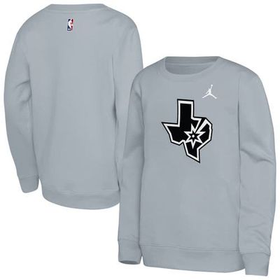 Jordan Brand Youth Jordan Brand Silver San Antonio Spurs Courtside Statement Edition Sweatshirt 