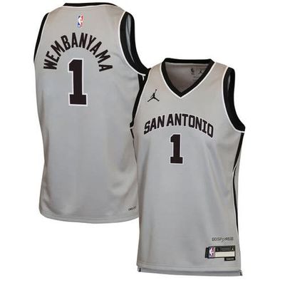 Jordan Brand Youth Jordan Brand Victor Wembanyama Silver San Antonio Spurs Swingman Jersey - Statement Edition 