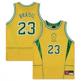 Jordan Brand Youth Jordan Brand Yellow Brazil National Team Mesh Basketball Fashion Jersey 