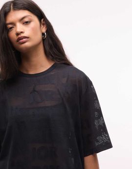 Jordan Jordan Flight Club open knit t-shirt in black