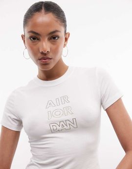 Jordan Jordan short sleeve graphic t-shirt in white with rhinestone detailing-Black