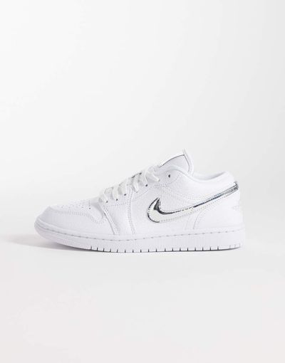 Jordan Nike Air Jordan 1 Low SE sneakers in metallic silver and white
