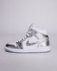 Jordan Nike Air Jordan 1 Mid SE sneakers in metallic silver and white - 2