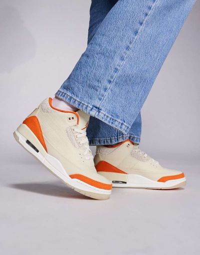 Jordan Nike Air Jordan 3 Retro sneakers in orange and off-white