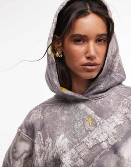Jordan Nike Jordan cropped hoodie in camo print-Green