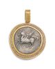 Jorge Adeler Jorge Adeler 18K Yellow Gold & Silver Gods & Heroes Diamond Authentic Pegasus Coin & Enhancer Pendant, 0.37 tcw - 1