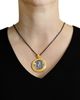 Jorge Adeler Jorge Adeler 18K Yellow Gold Gods & Heroes Apollo Ancient Coin, Blue Sapphire & Diamond Enhancer Pendant - 2