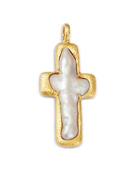 Jorge Adeler Jorge Adeler 18K Yellow Gold Sea Cultured Baroque Pearl Cross Pendant Enhancer
