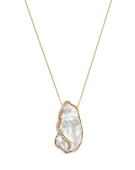 Jorge Adeler Jorge Adeler 18K Yellow Gold Sea Cultured Freshwater Pearl & Diamond Pendant Necklace, 20