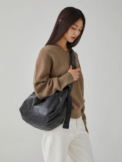 JOSEPH & STACEY Daily Shirring Bag Medium_Vegan Leather