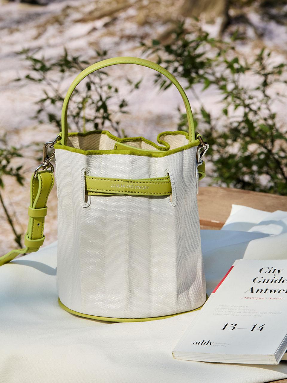JOSEPH & STACEY Lucky Pleats Canvas Coated Bucket Bag