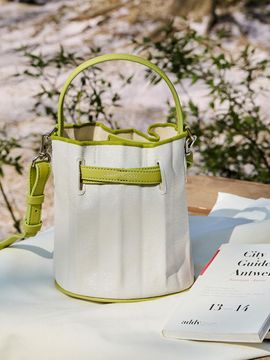 JOSEPH & STACEY Lucky Pleats Canvas Coated Bucket Bag