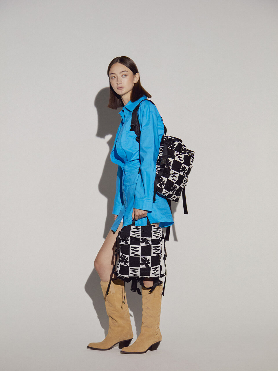 JOSEPH & STACEY Lucky Pleats Knit Backpack Small_Future Flower