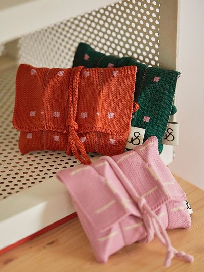 JOSEPH & STACEY Lucky Pleats Knit Card Wallet Grid_All