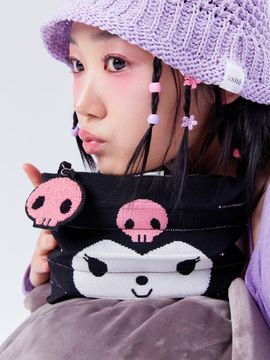 JOSEPH & STACEY Lucky Pleats Knit Clutch S Kuromi Rich_Black