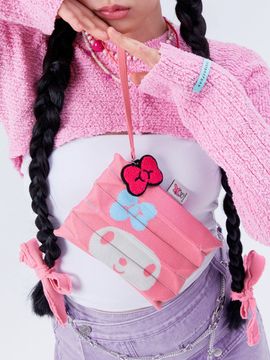 JOSEPH & STACEY Lucky Pleats Knit Clutch S My Melody Blossom_Pink
