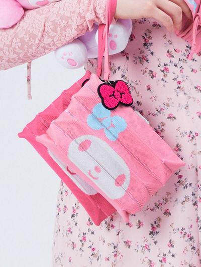 JOSEPH & STACEY Lucky Pleats Knit Clutch S My Melody Pink Punch