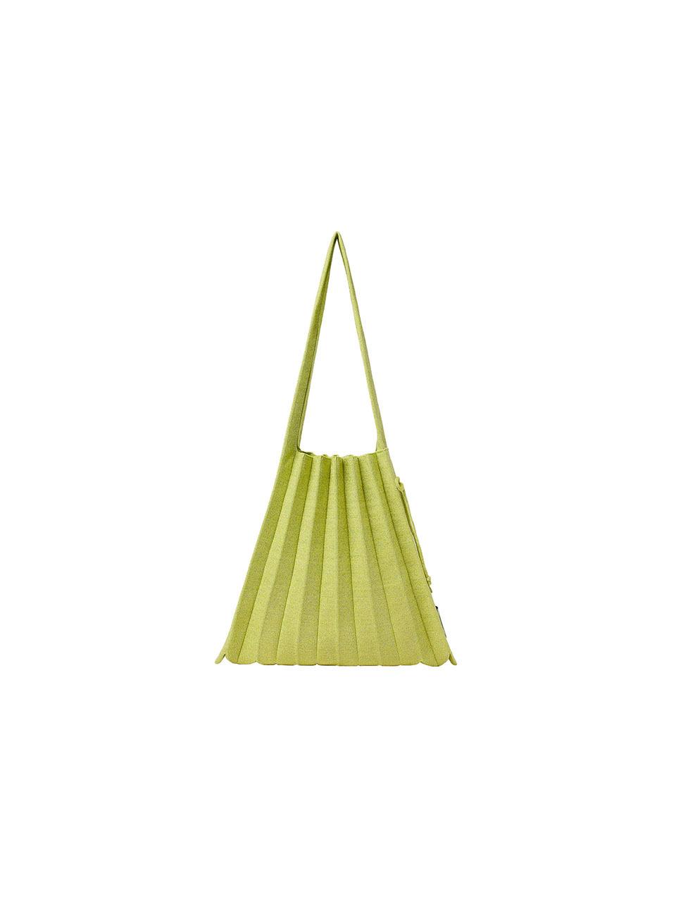 JOSEPH & STACEY Lucky Pleats Knit Medium Starry Pattern Bag [GREEN]
