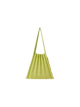 JOSEPH & STACEY Lucky Pleats Knit Medium Starry Pattern Bag [GREEN]