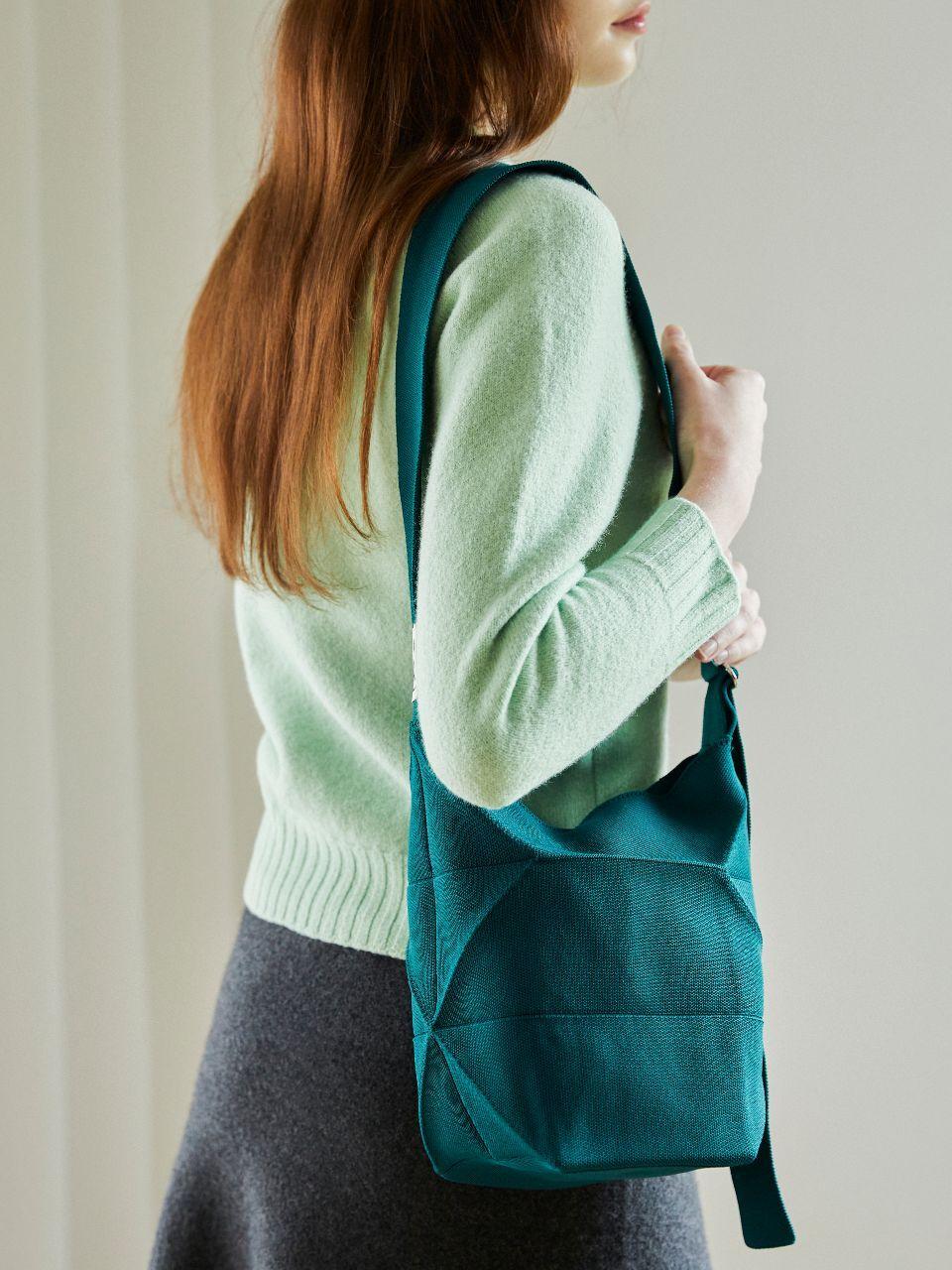 JOSEPH & STACEY Recycled PET Pleated Bucket Bag [Deep Forest]