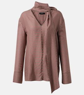 Joseph Joseph Scarf-detail printed silk blouse