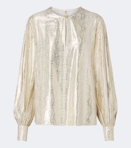 Joseph Joseph Valerie snake-print silk-blend lamé blouse