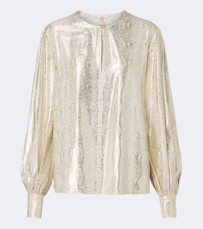 Joseph Joseph Valerie snake-print silk-blend lamé blouse