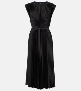 Joseph Joseph Volta belted plissé satin midi dress