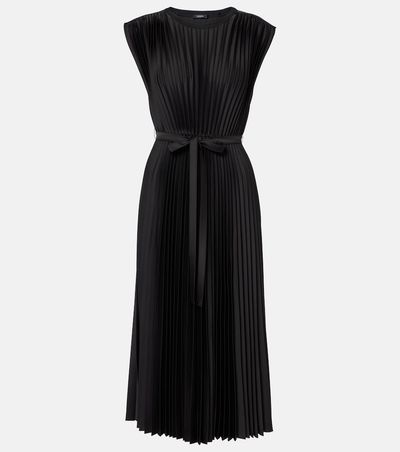 Joseph Joseph Volta belted plissé satin midi dress