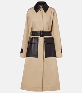 Joseph Joseph Zaman leather-trimmed cotton trench coat