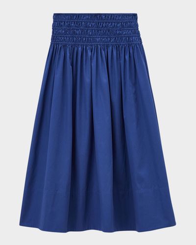 Joseph Leonie Smocked Cotton Midi Skirt