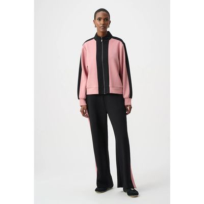 Joseph Ribkoff Joseph Ribkoff Scuba Jersey Color Block Funnel-Neck Jacket